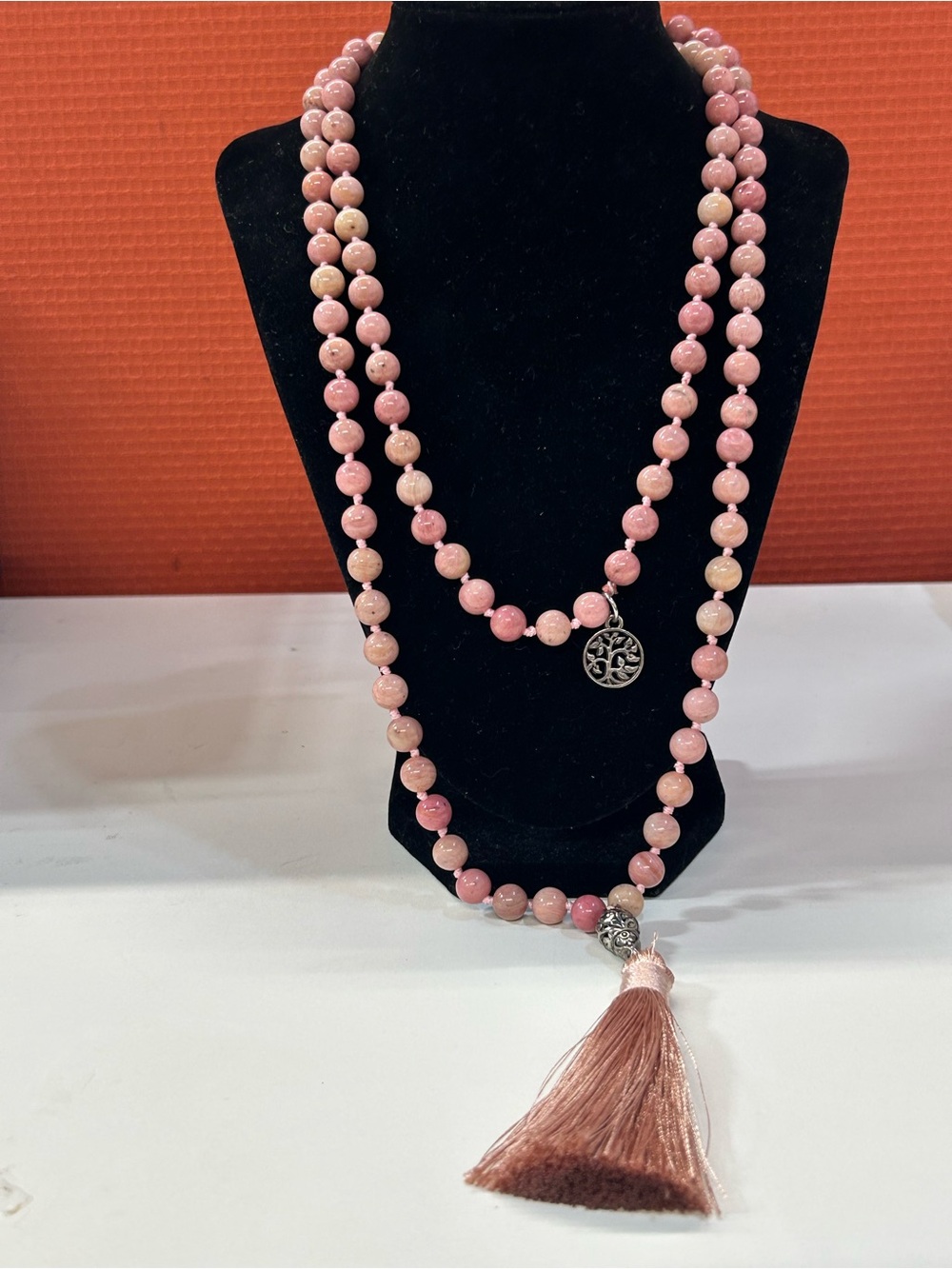 Rhodonite Mala Prayer necklace